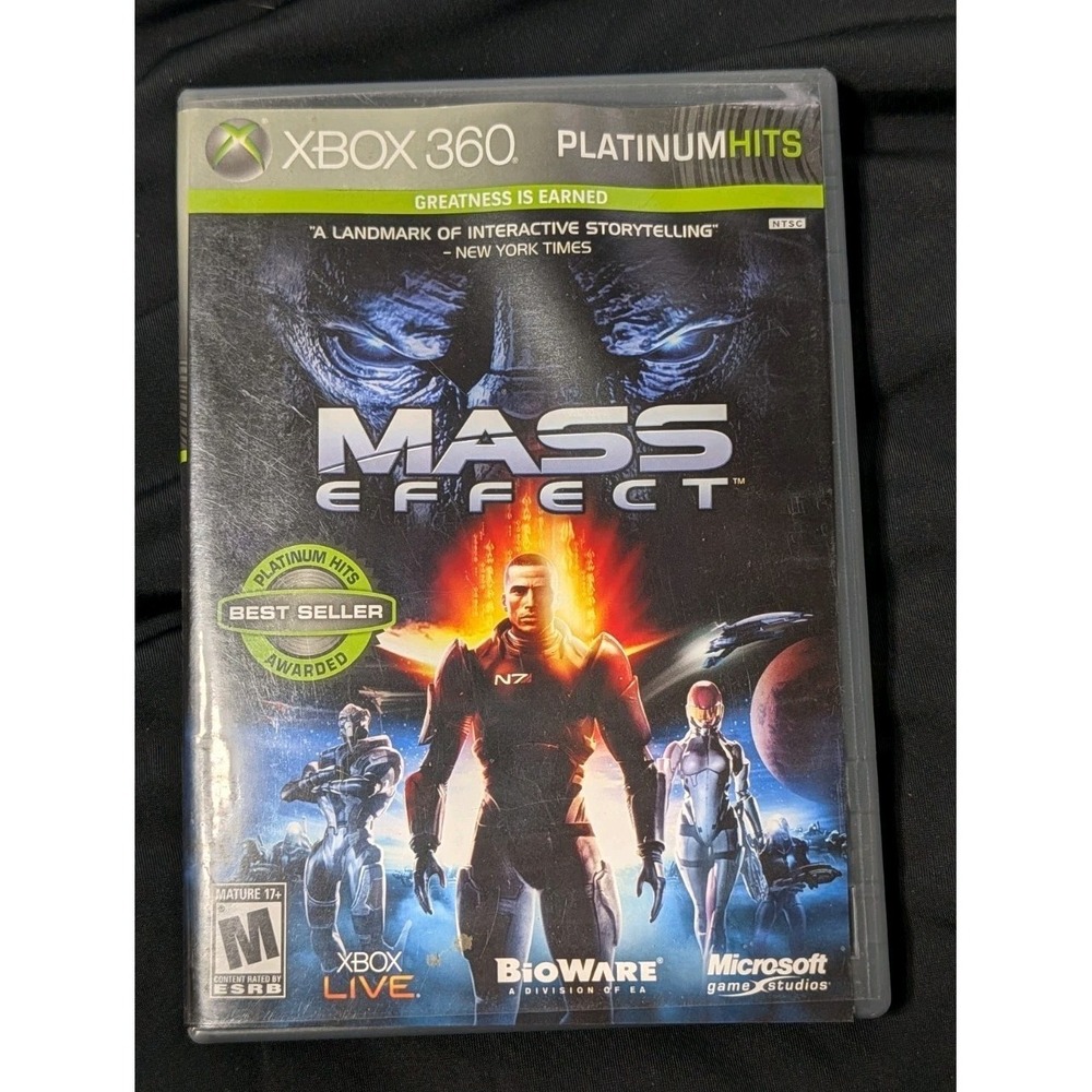 Mass Effect Xbox 360 Game RPG Platinum Hits 2009 Original CIB‎ Tested